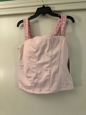 Blogilates Tiny Bows Corset Tank (Pink Gingham)